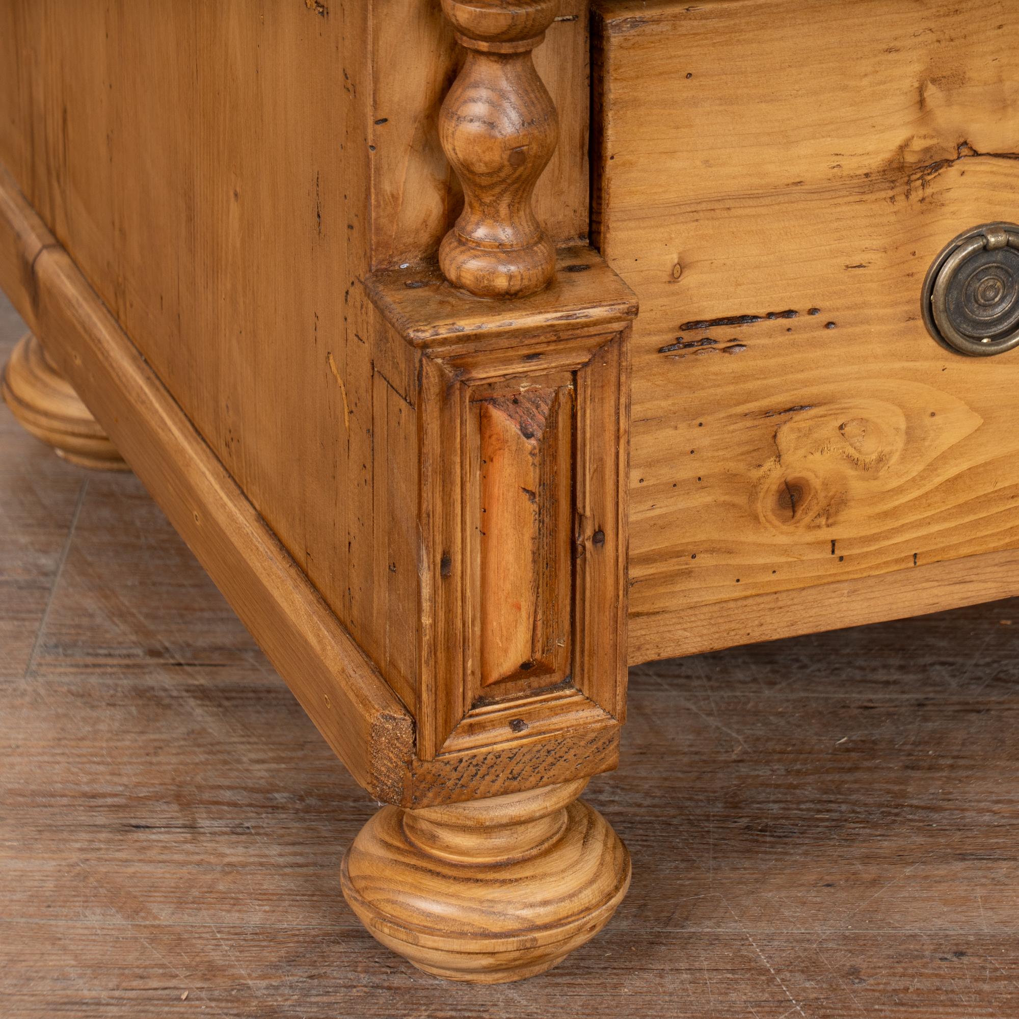 19th Century Large Pine Chest of Three Drawers, Hungary For Sale 7