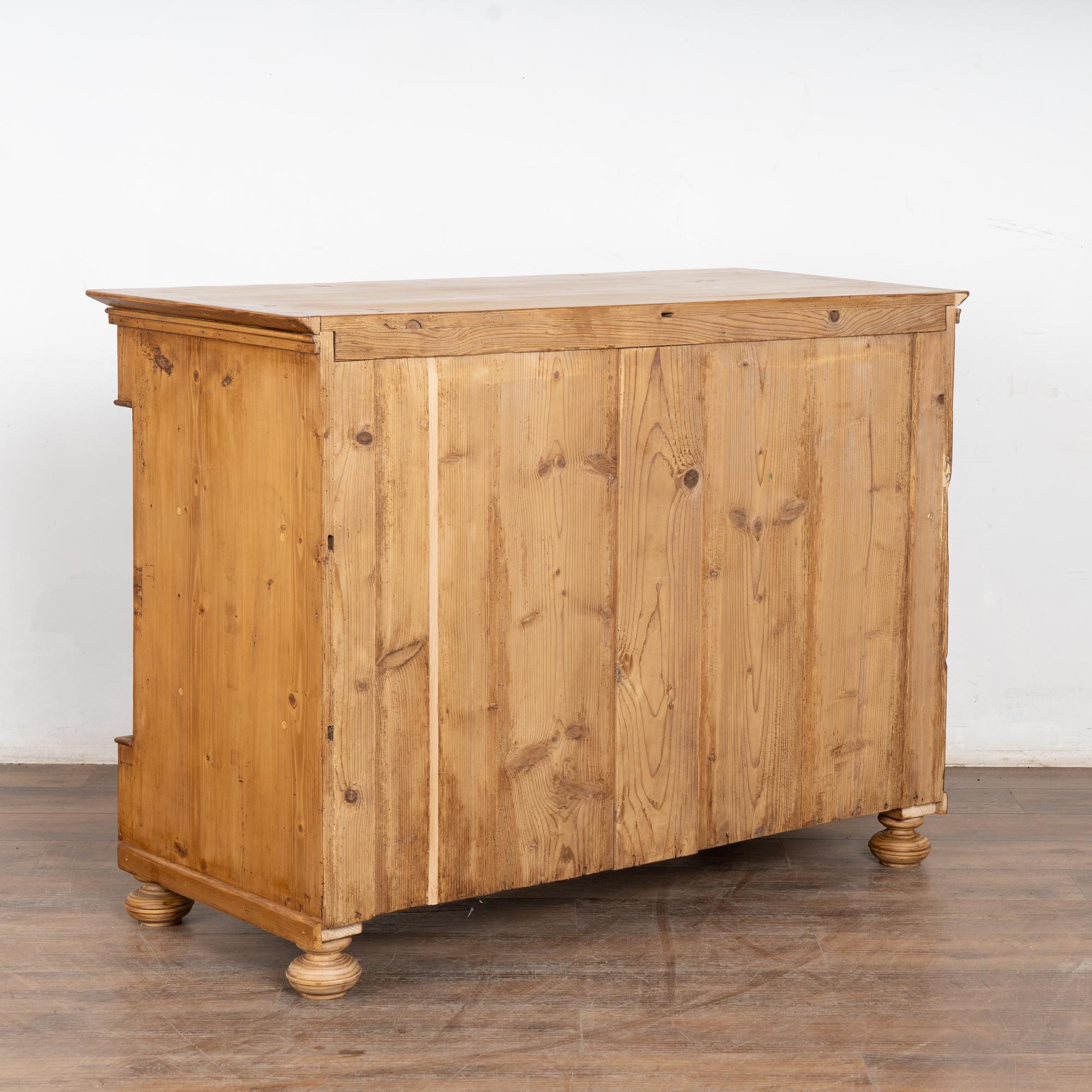 19th Century Large Pine Chest of Three Drawers, Hungary For Sale 8
