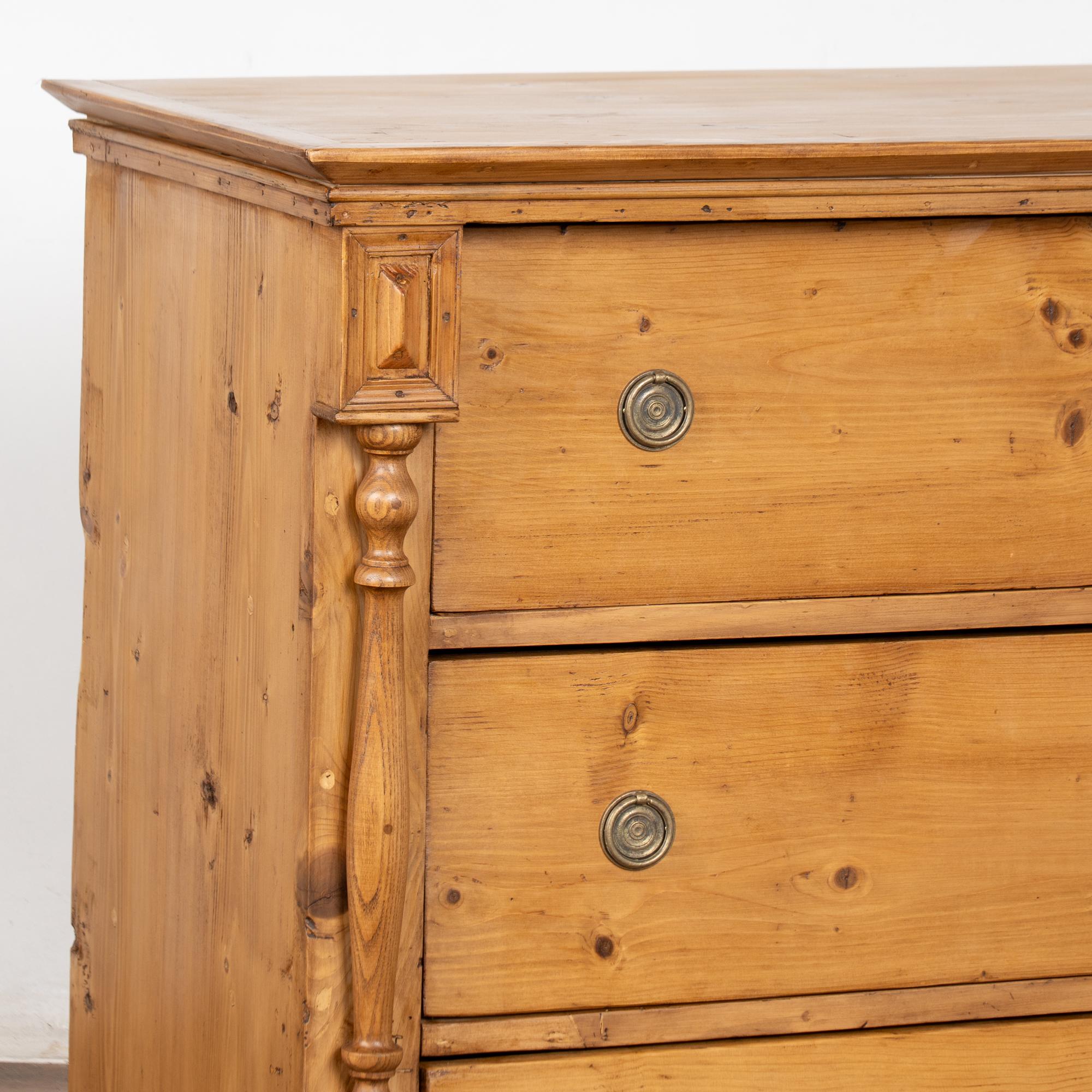 19th Century Large Pine Chest of Three Drawers, Hungary For Sale 2