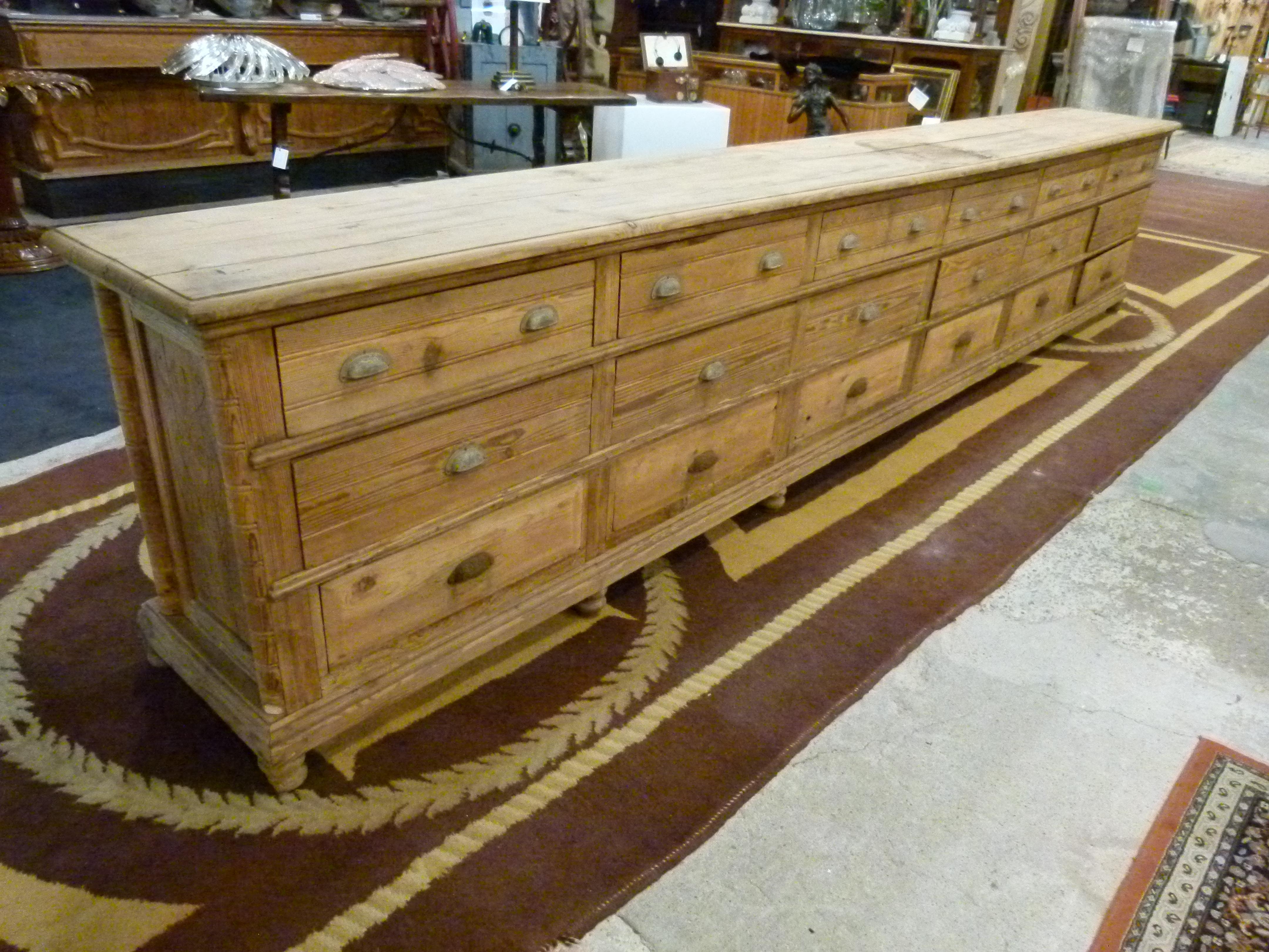 19th Century large pine wood Spanish Drawer Cabinet 6