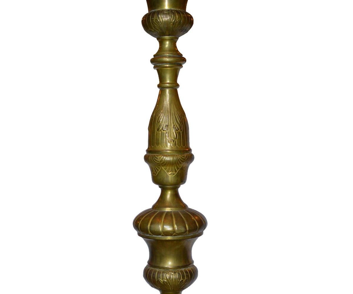 19th Century Large Pricked Candlestick (Europäisch) im Angebot