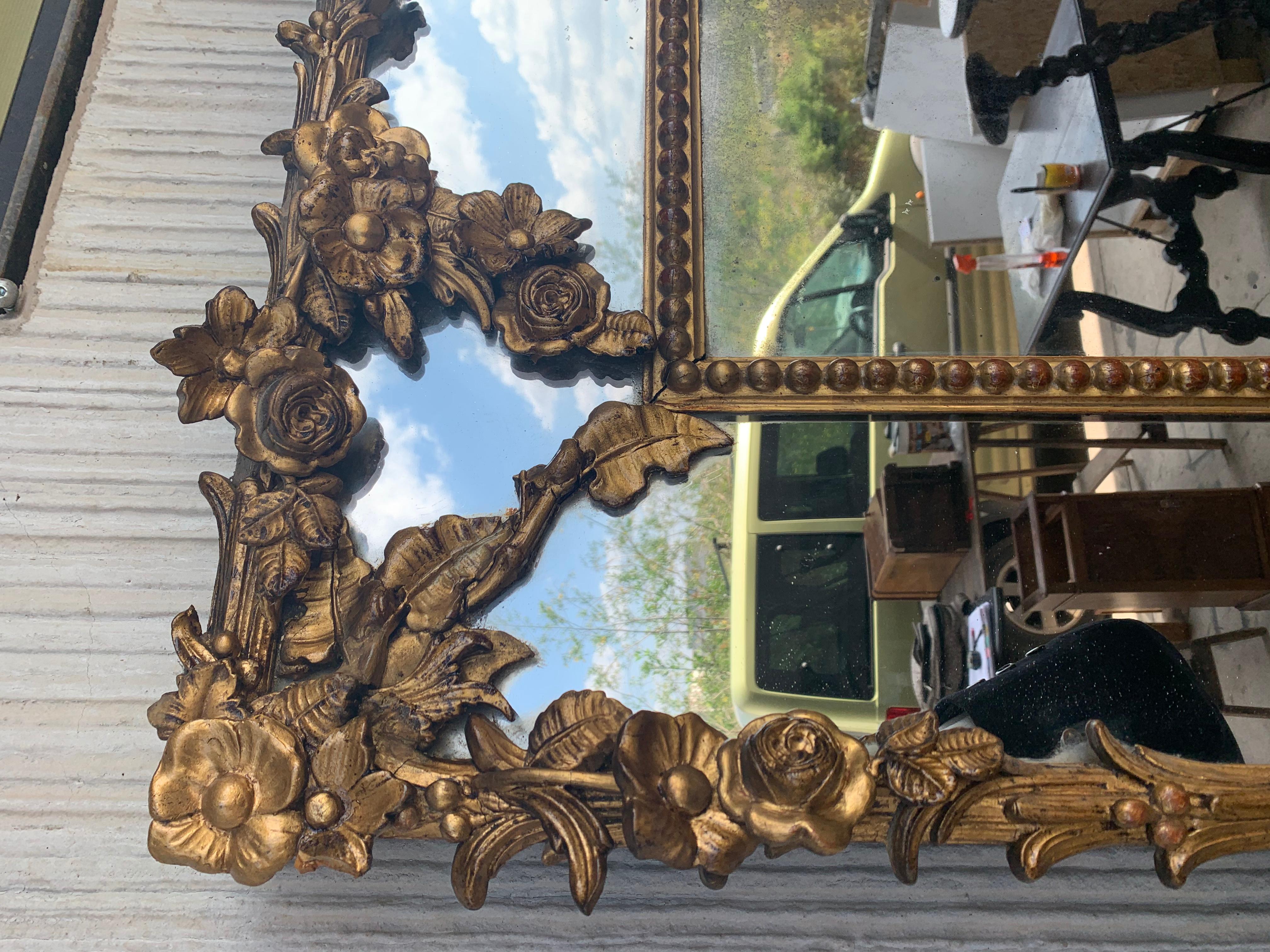 19th Century Large Rectangular French Napoleon III Giltwood Mirror 7
