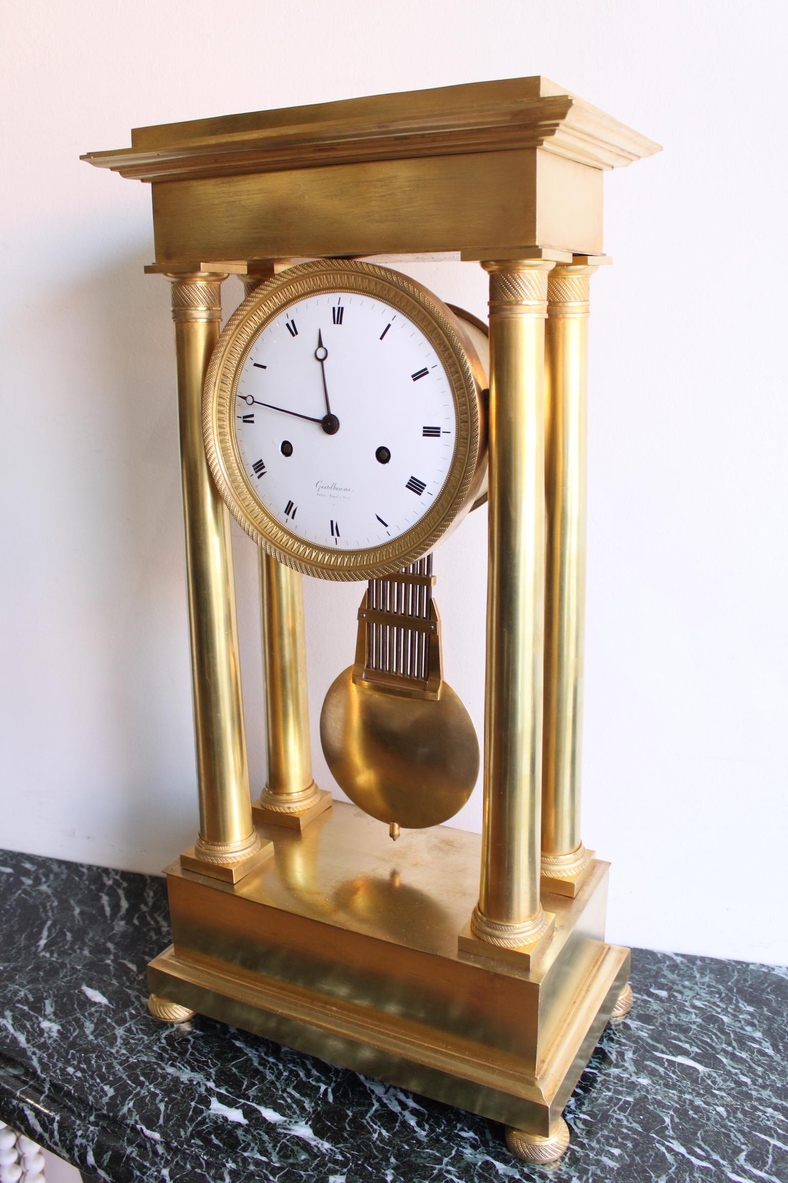 French 19th Century Large Regulator Clock For Sale