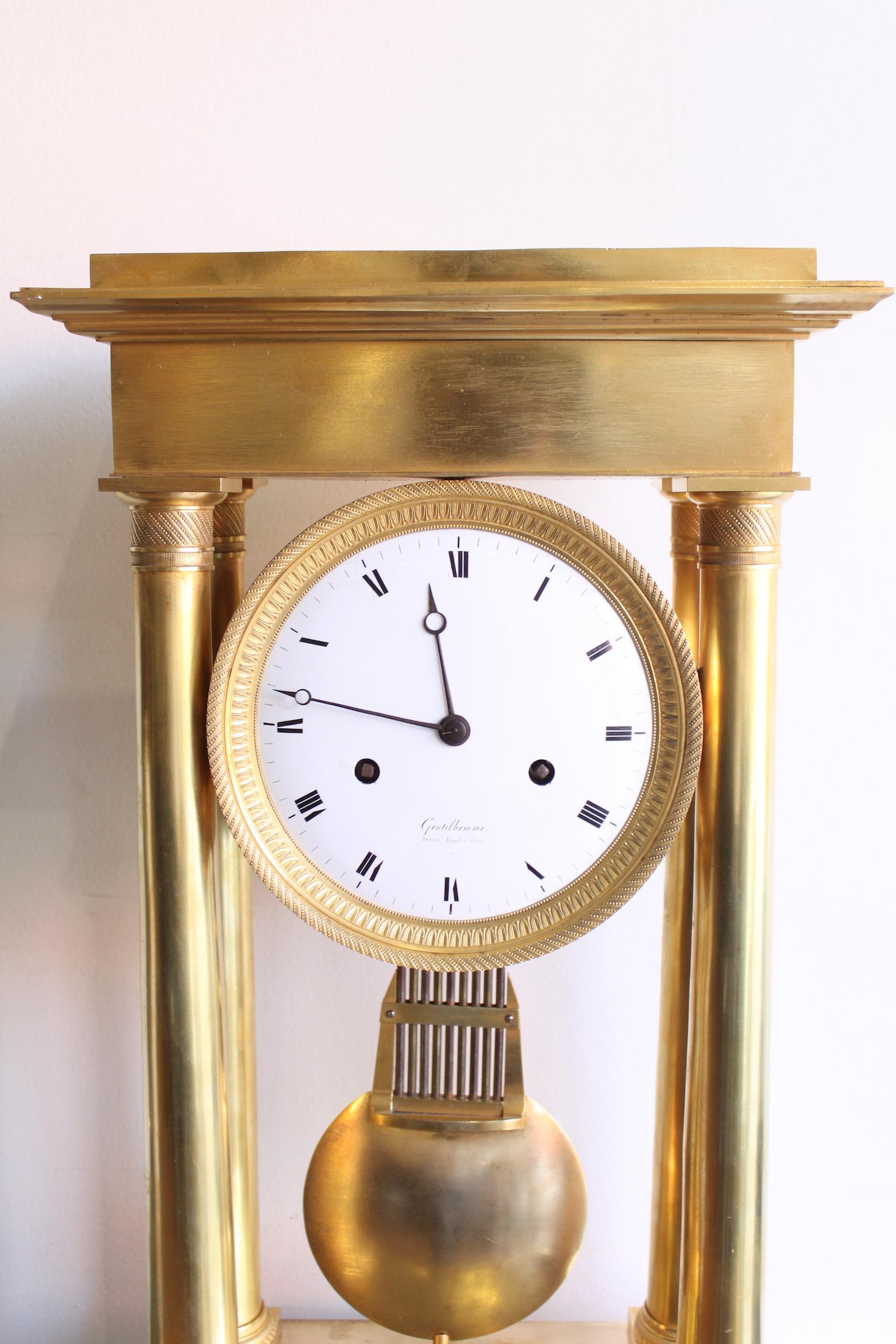 Gilt 19th Century Large Regulator Clock For Sale