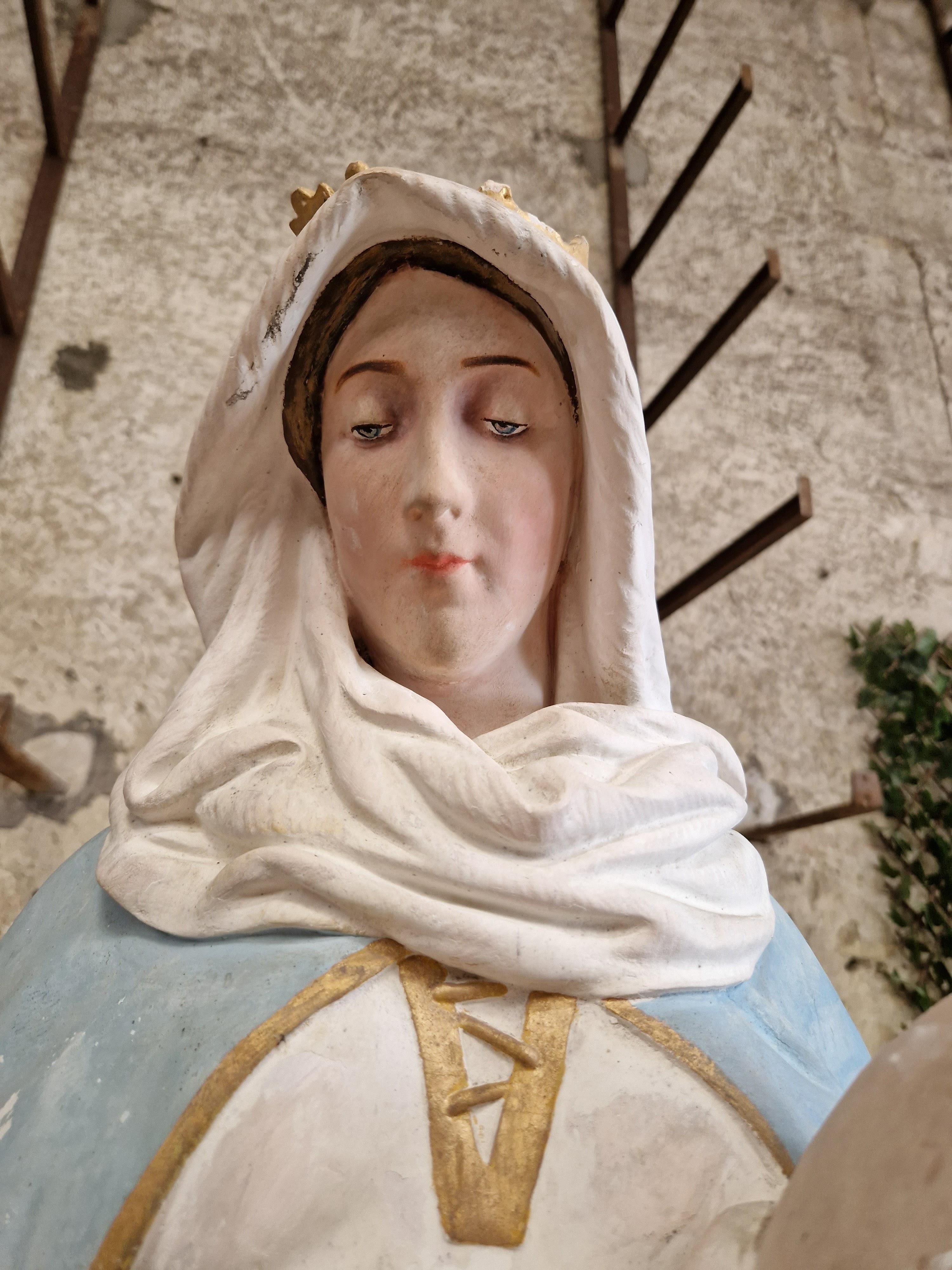 Große religiöse Statue unserer Lady of Purgatory aus dem 19. Jahrhundert   im Angebot 8
