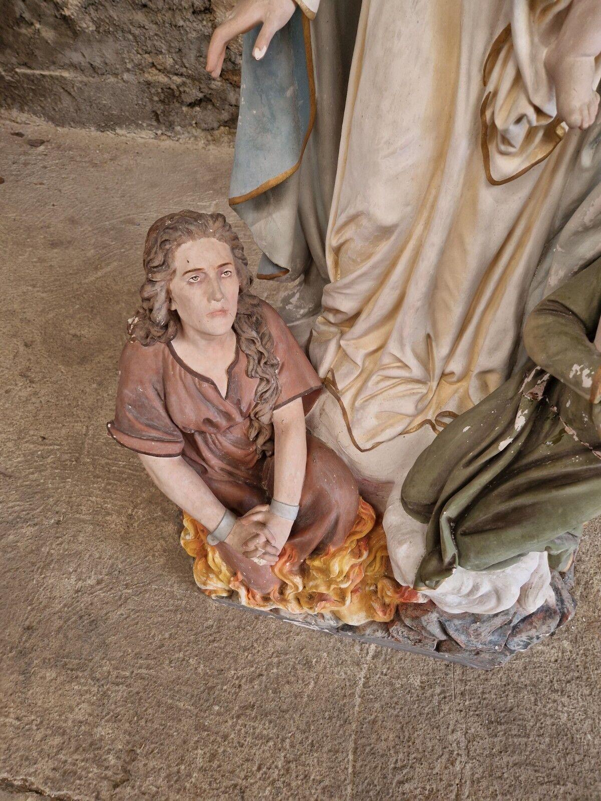 Neoclassical 19th Century Large Religious Statue Our Lady of Purgatory   For Sale