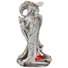 grand vase en porcelaine Royal Dux du 19e siècle avec des nymphes