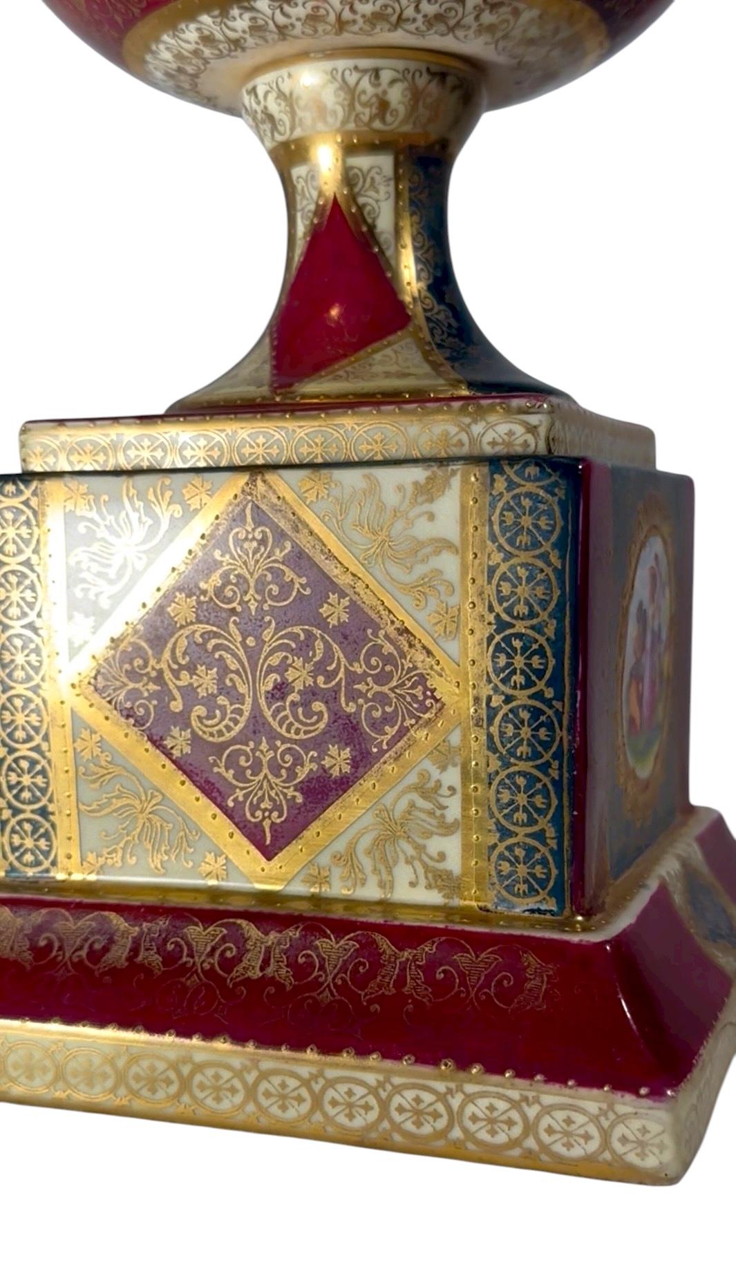 Austrian 19th Century Large Royal Vienna Porcelain Urn. For Sale