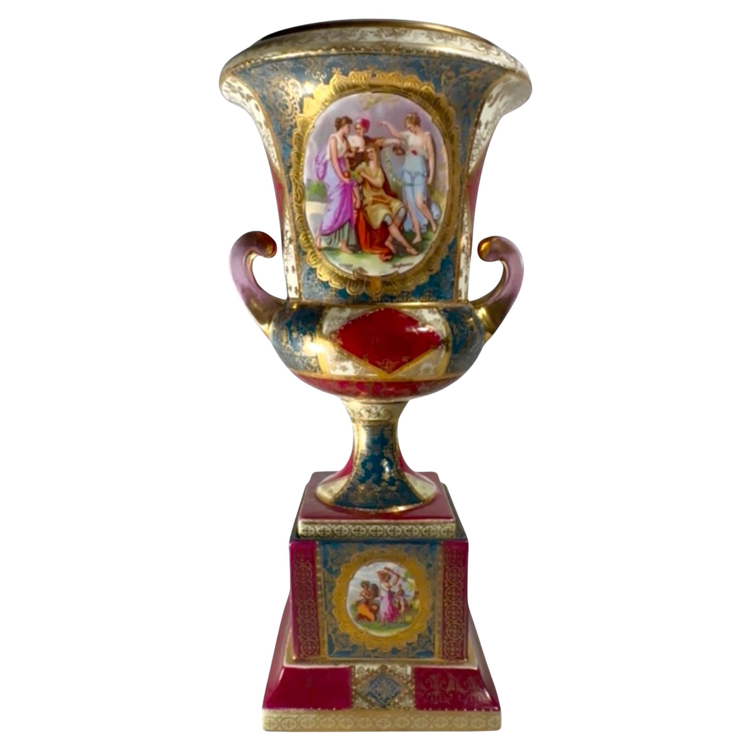 19th Century Large Royal Vienna Porcelain Urn. For Sale