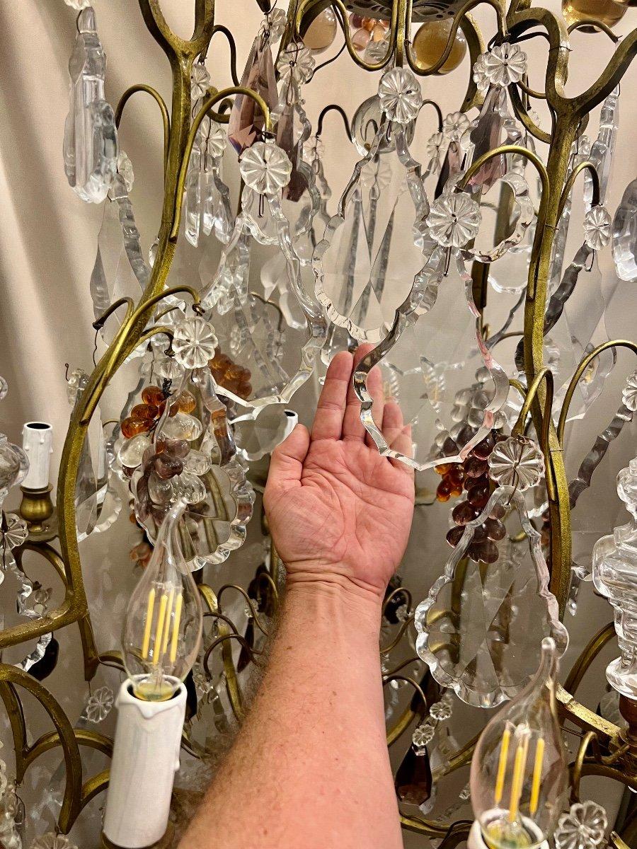 Grande lampadario di cristallo Saint Louis del XIX secolo con frutti in vendita 4