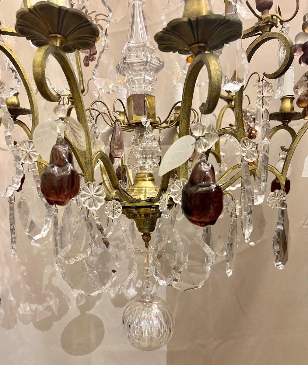 Grande lampadario di cristallo Saint Louis del XIX secolo con frutti in vendita 5