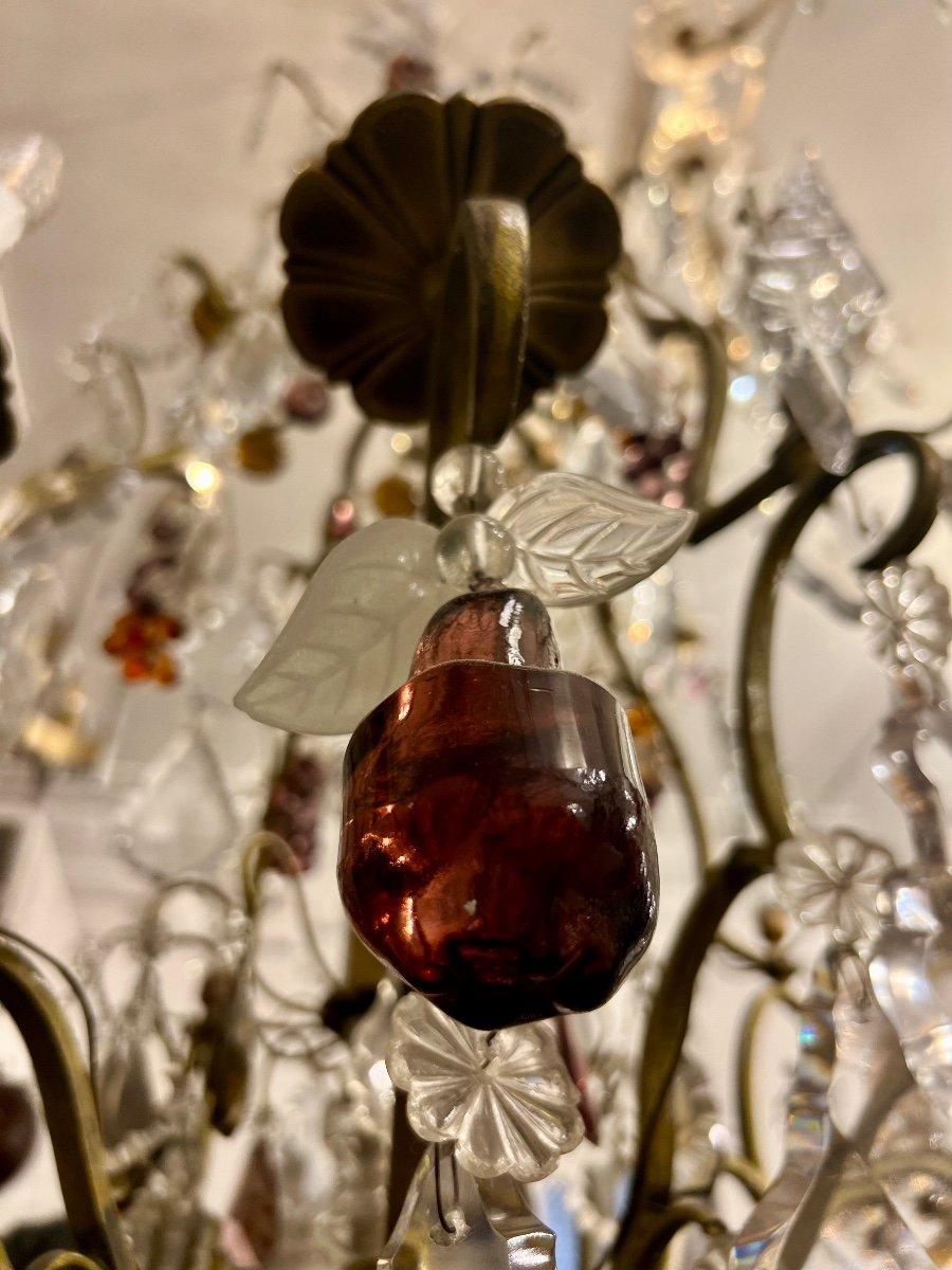 Napoleone III Grande lampadario di cristallo Saint Louis del XIX secolo con frutti in vendita