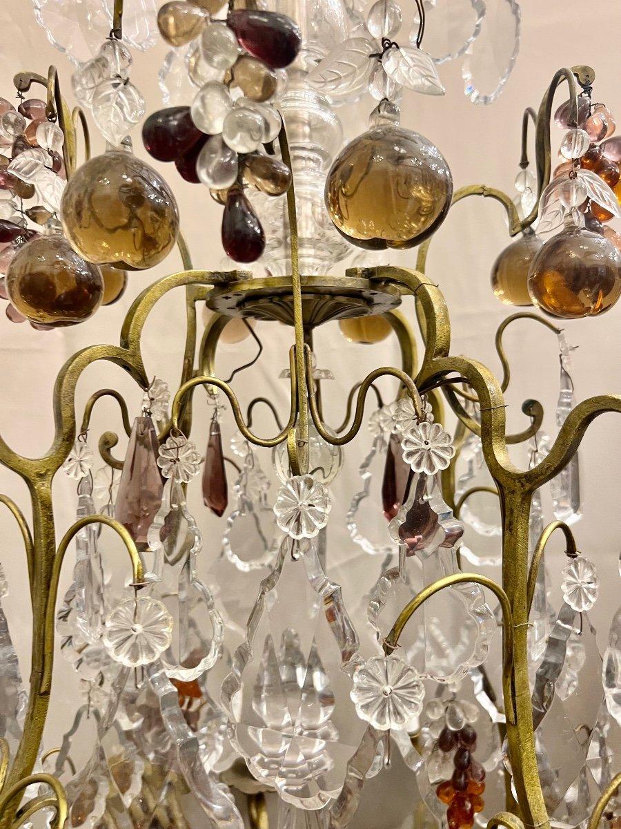 Grande lampadario di cristallo Saint Louis del XIX secolo con frutti in vendita 1