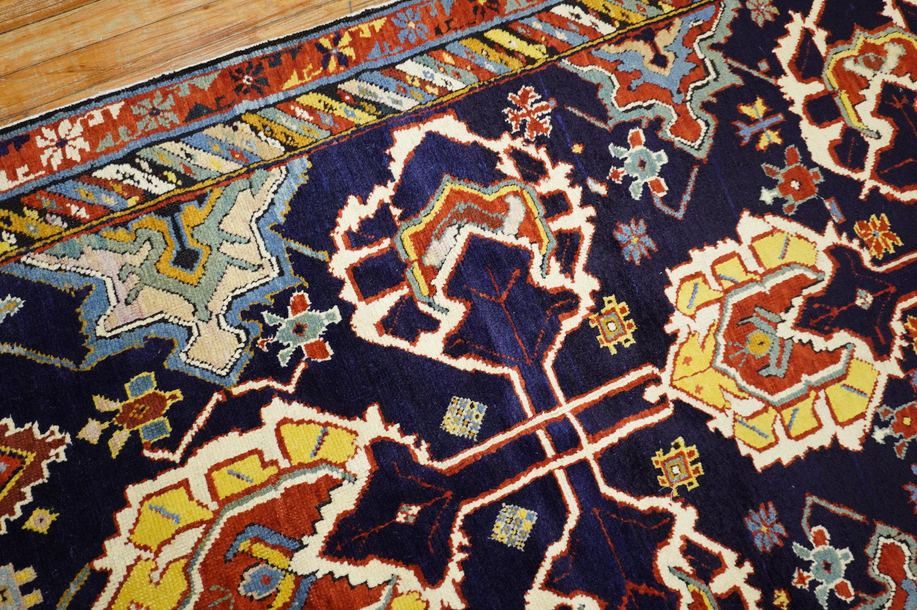Hand-Woven 19th Century Large Scale Caucasian Shirvan Karaghashli Full Pile Rug For Sale