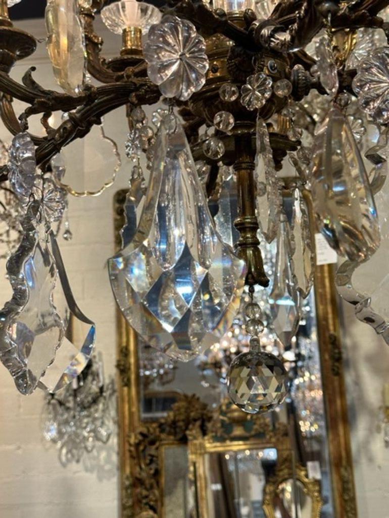 19th Century Large Scale English Gilt Bronze and Crystal Chandelier For Sale 3
