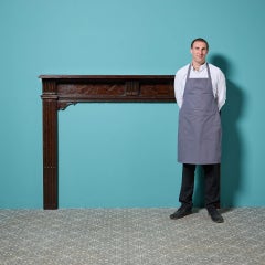 19th Century Large Scale English Oak Inlaid Fire Mantel