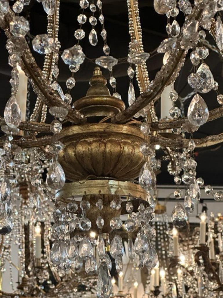 19th Century Large Scale Italian Crystal Pagoda Form Chandeliers 1