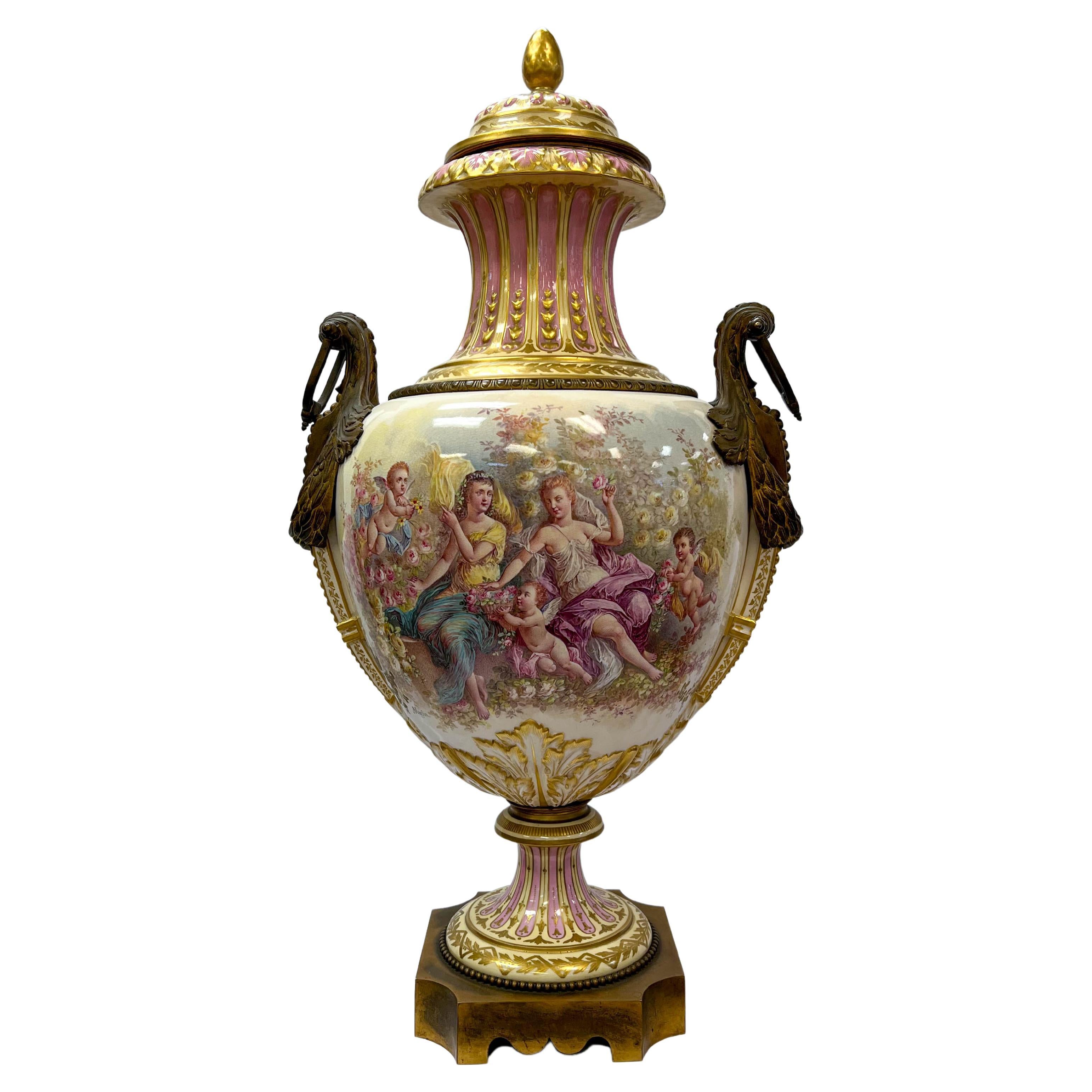 19th Century Large Scale Neoclassical Ormolu Sèvres Urn