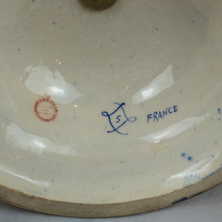 19th Century Large Sèvres-Style Ormolu Mounted Cobalt Blue Ground Porcelain Vase For Sale 5