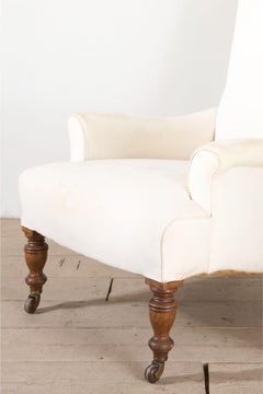 19th century large shapely sided country house armchair