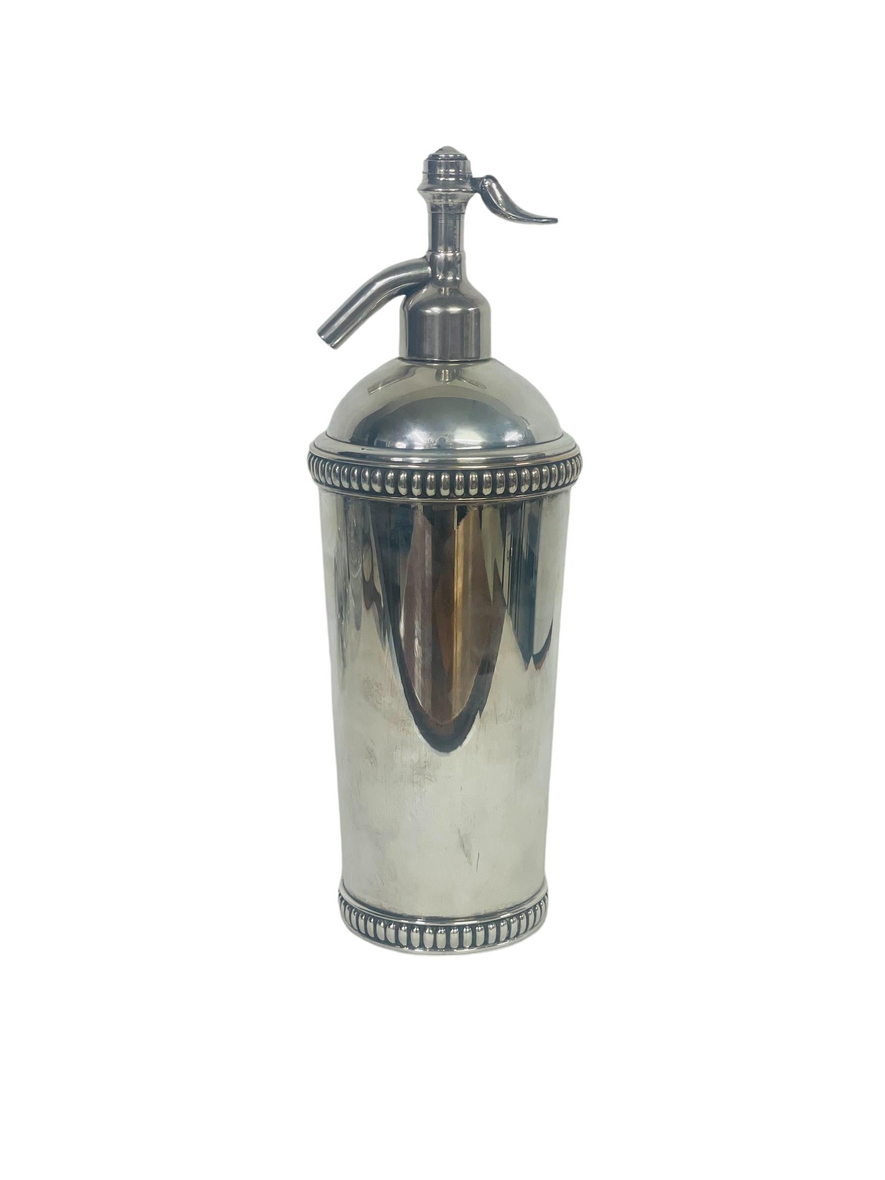 French Outstanding Silver Plated Seltzer Syphon 19th Century For Sale