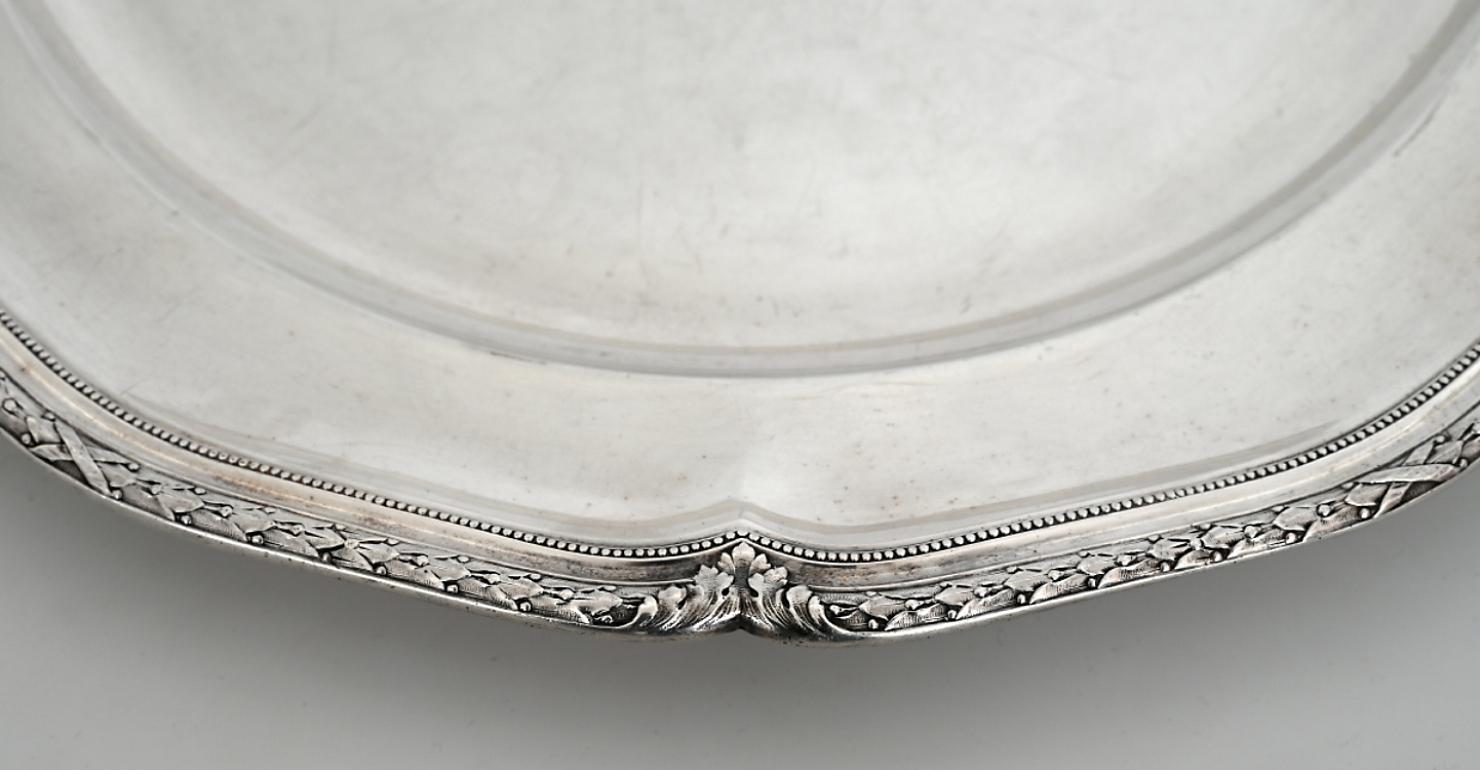 Late 19th Century 19th Century Large Silver Platter Emile Puiforcat Paris 1880 Silver 948 For Sale