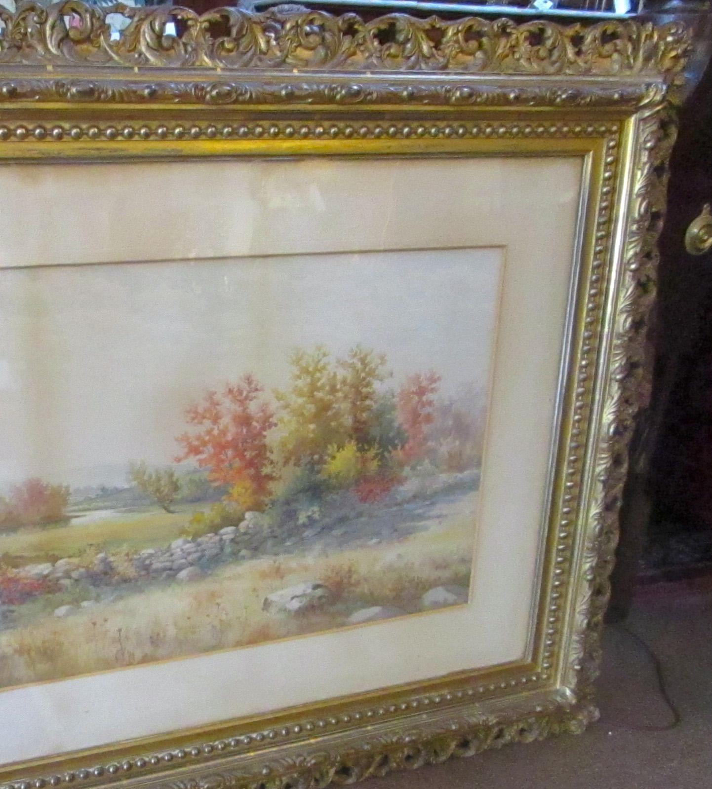 19th Century Large Size Framed Watercolor by American Painter Francis Wheaton 3