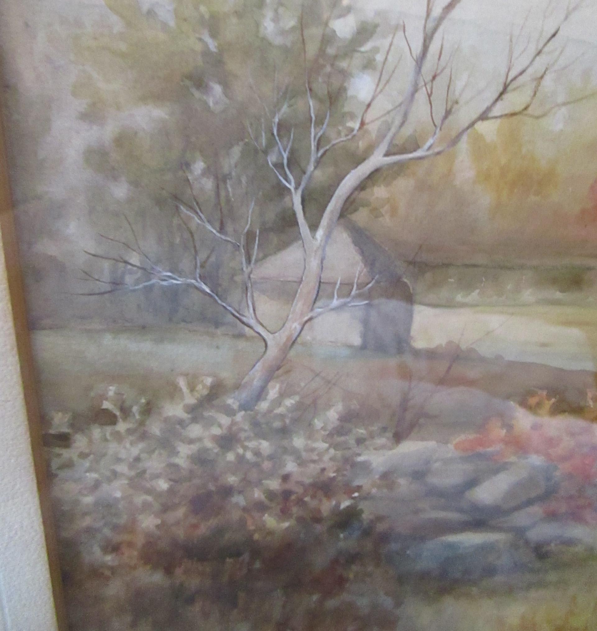 19th Century Large Size Framed Watercolor by American Painter Francis Wheaton 4