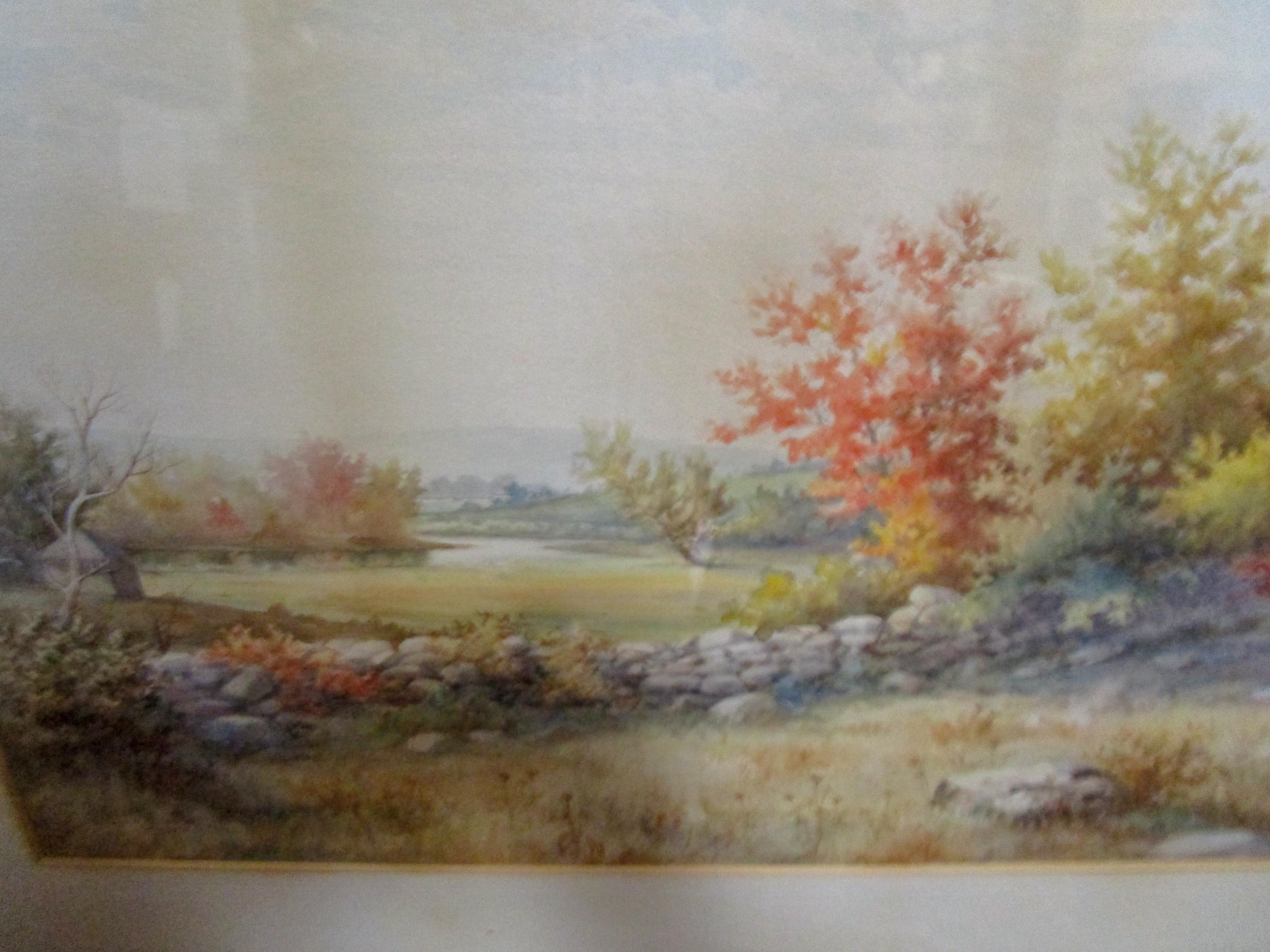 19th Century Large Size Framed Watercolor by American Painter Francis Wheaton 5