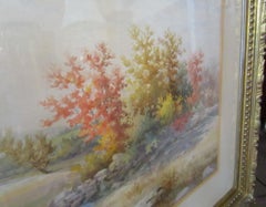 19th Century Large Size Framed Watercolor by American Painter Francis Wheaton