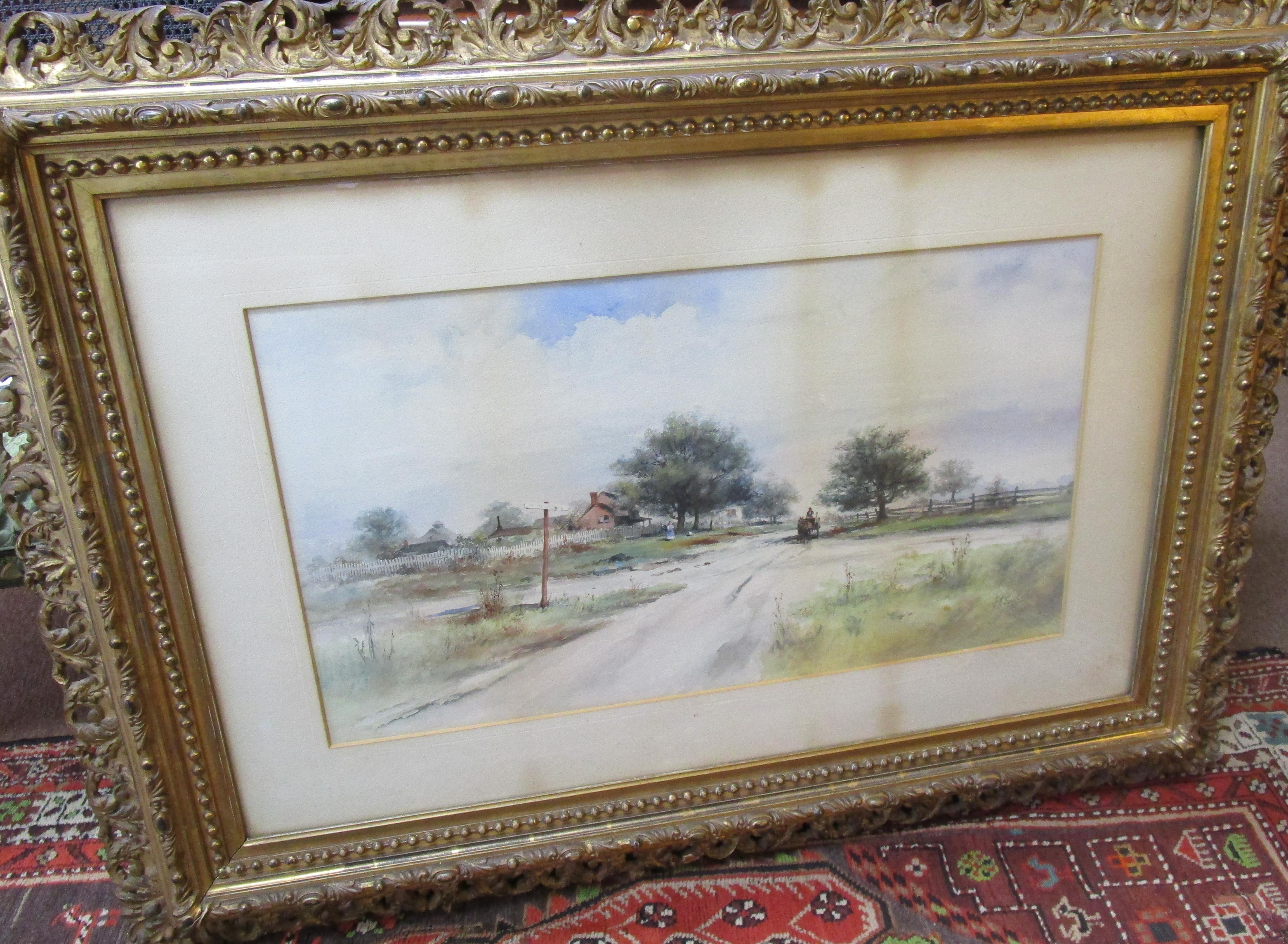 19th Century Large Size Framed Watercolor by American Painter Frank F. English 6