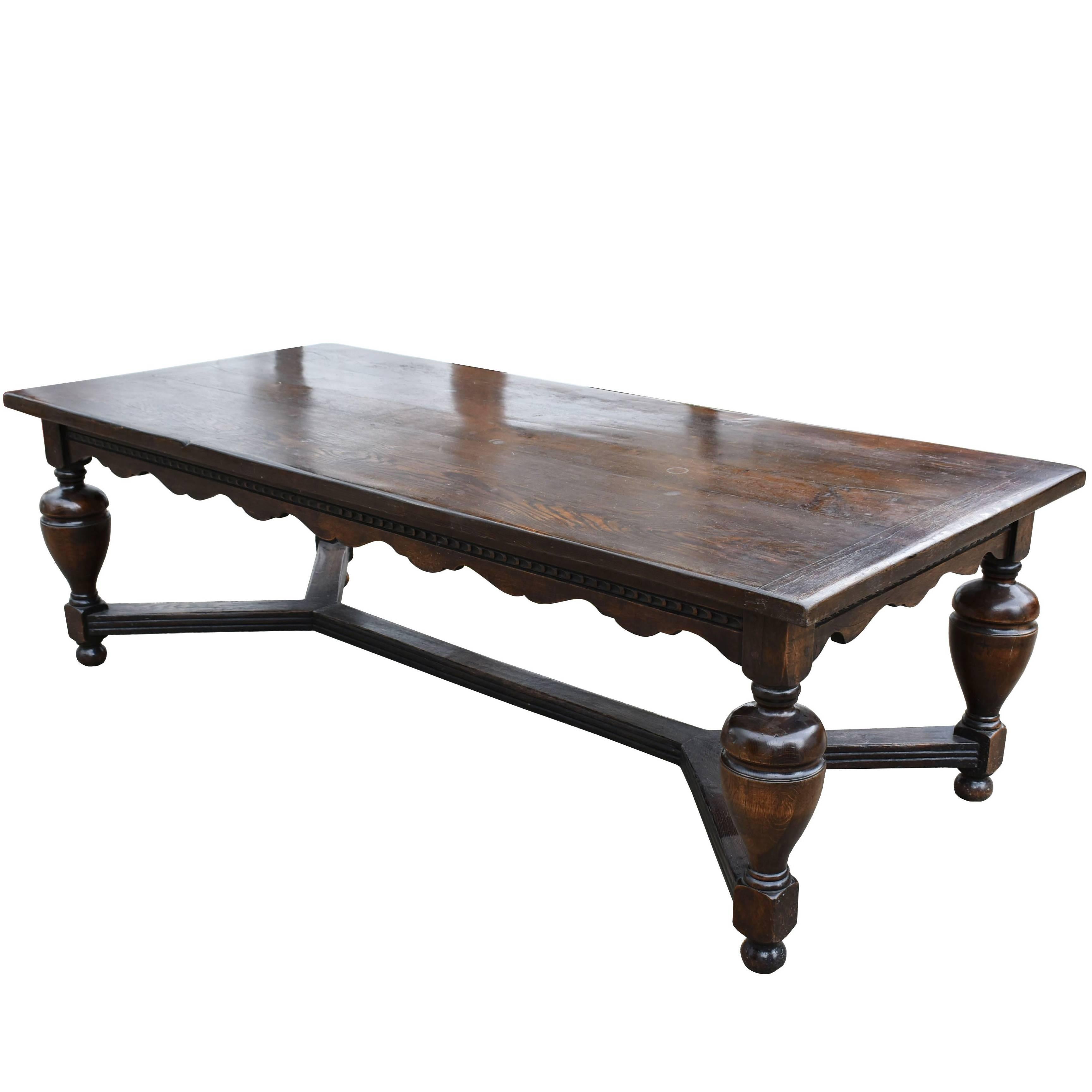 19th Century Large Solid Oak Refectory Table