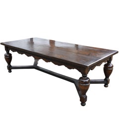 Antique 19th Century Large Solid Oak Refectory Table