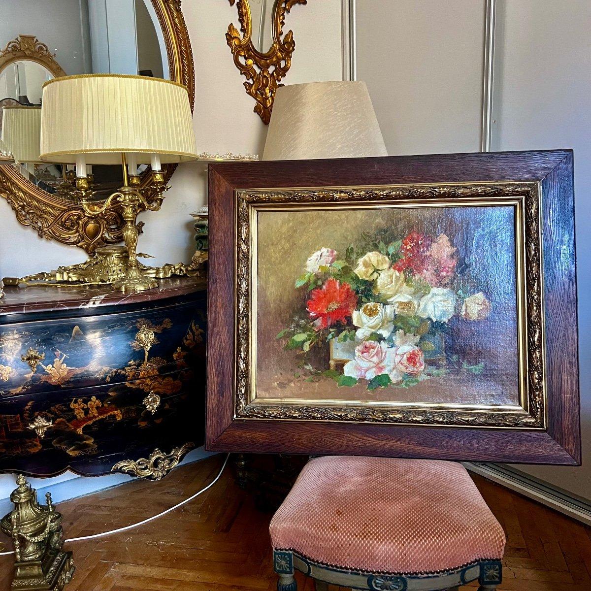 19th Century Large Still Life Oil-on-Canvas Painting 