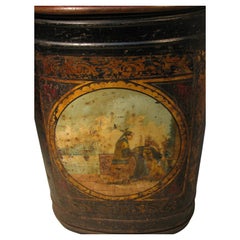 19th Century Large Store Tea Tin Hand Painted Parnall & Sons Bristol, England