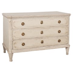 19th Century Large Swedish Gustavian Chest of Three Drawers