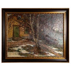 19th Century Large Swedish Oil Painting 'Barwinter', Gerda Wallander