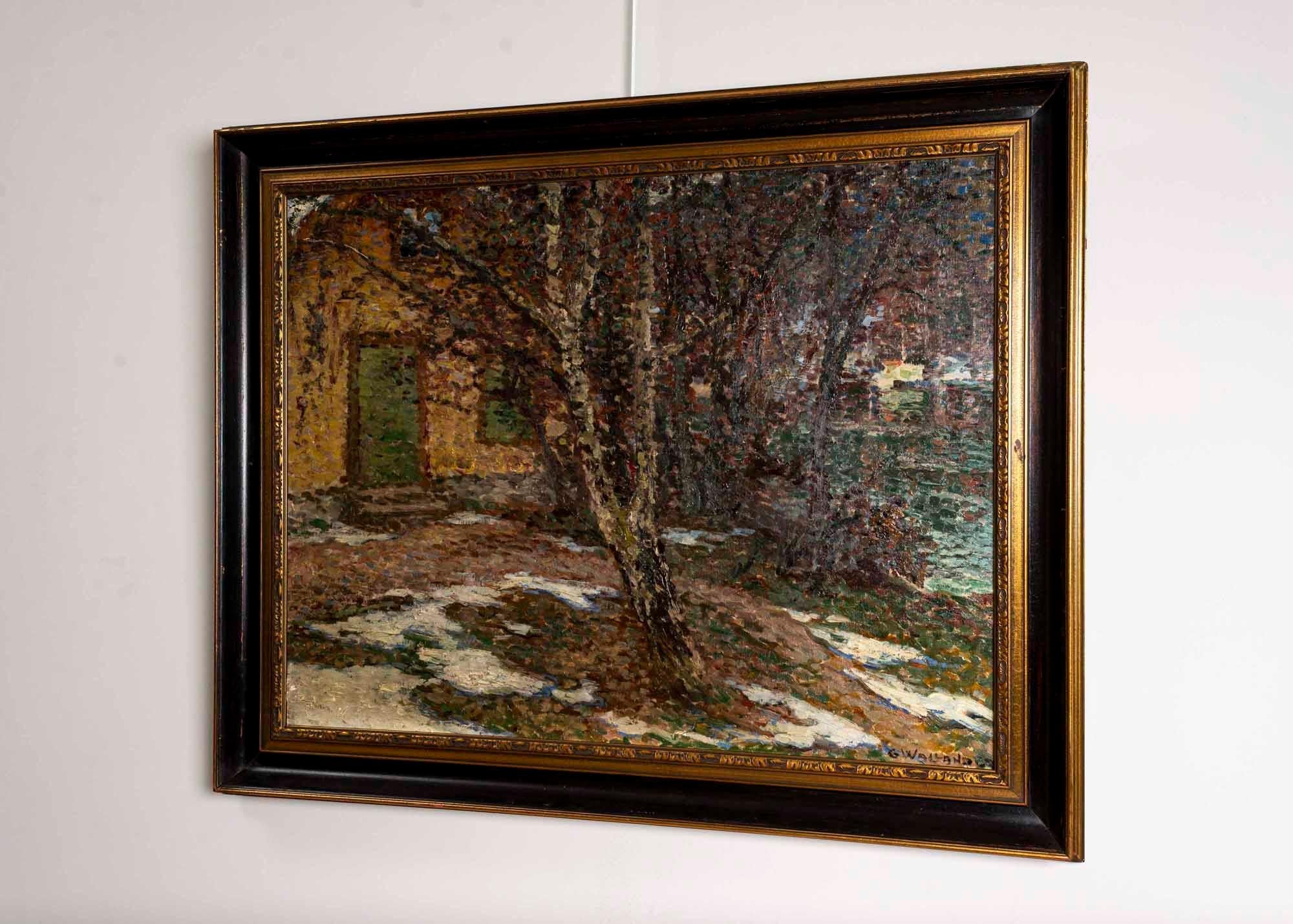 Expressionist 19th Century Large Swedish Oil Painting 'Barwinter', Gerda Wallander