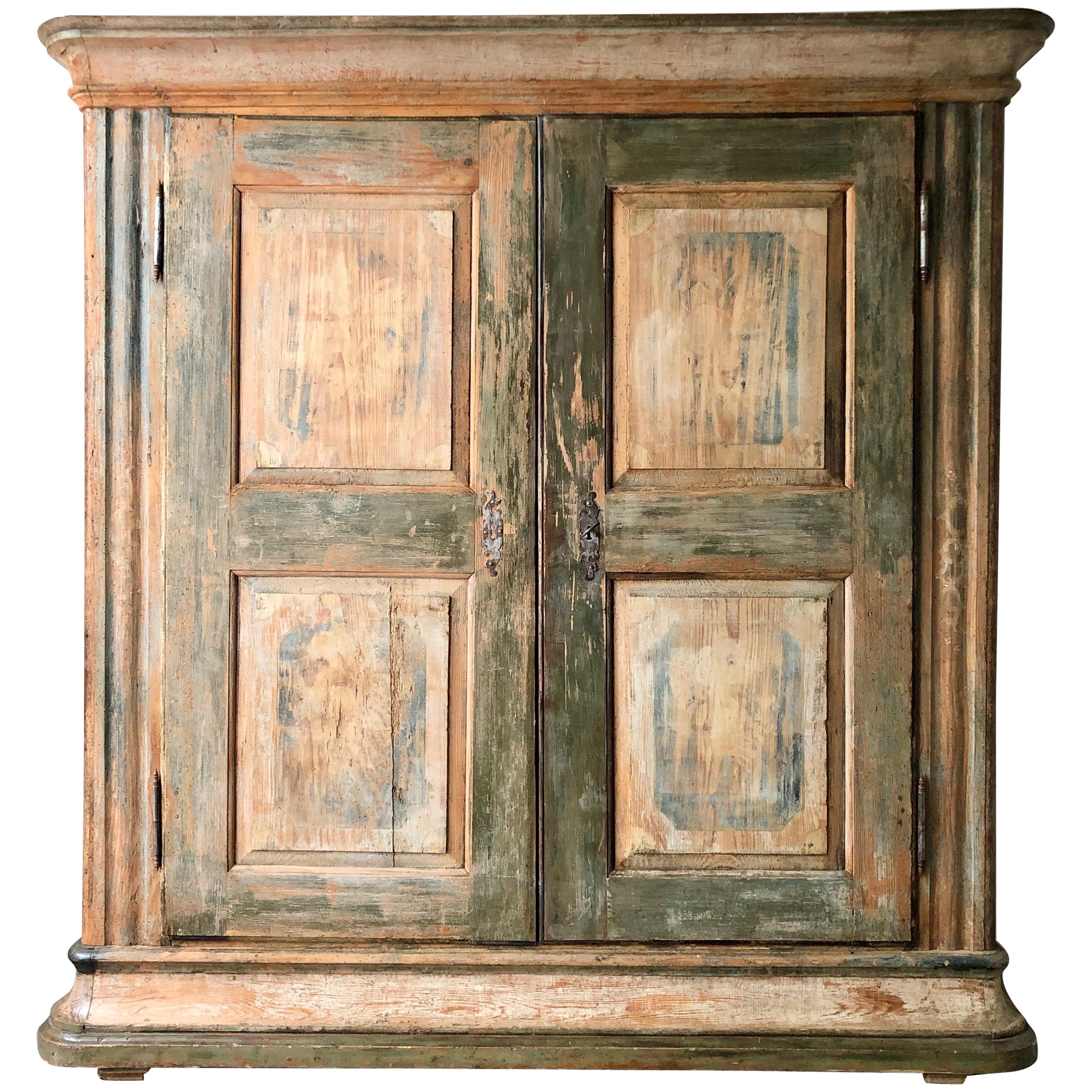 19th Century Large Swedish Painted Armoire/Cabinet