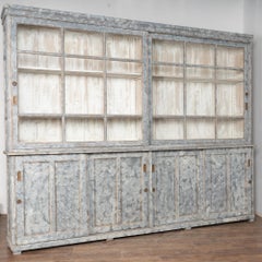 19th Century Large Swedish Pine Display Cabinet Bookcase