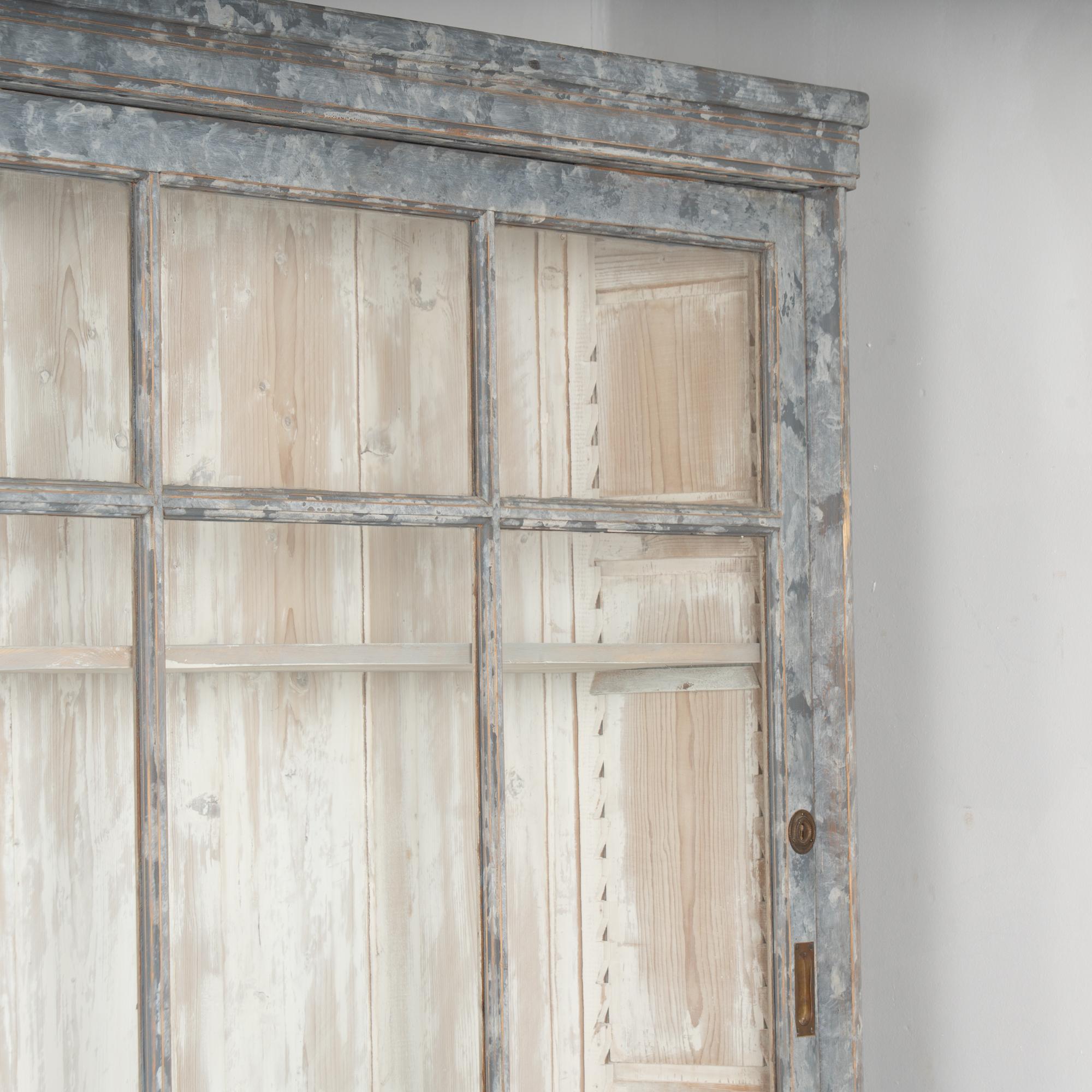 19th Century Large Swedish Pine Display Cabinet Bookcase For Sale 2