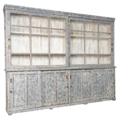 19th Century Large Swedish Pine Display Cabinet Bookcase