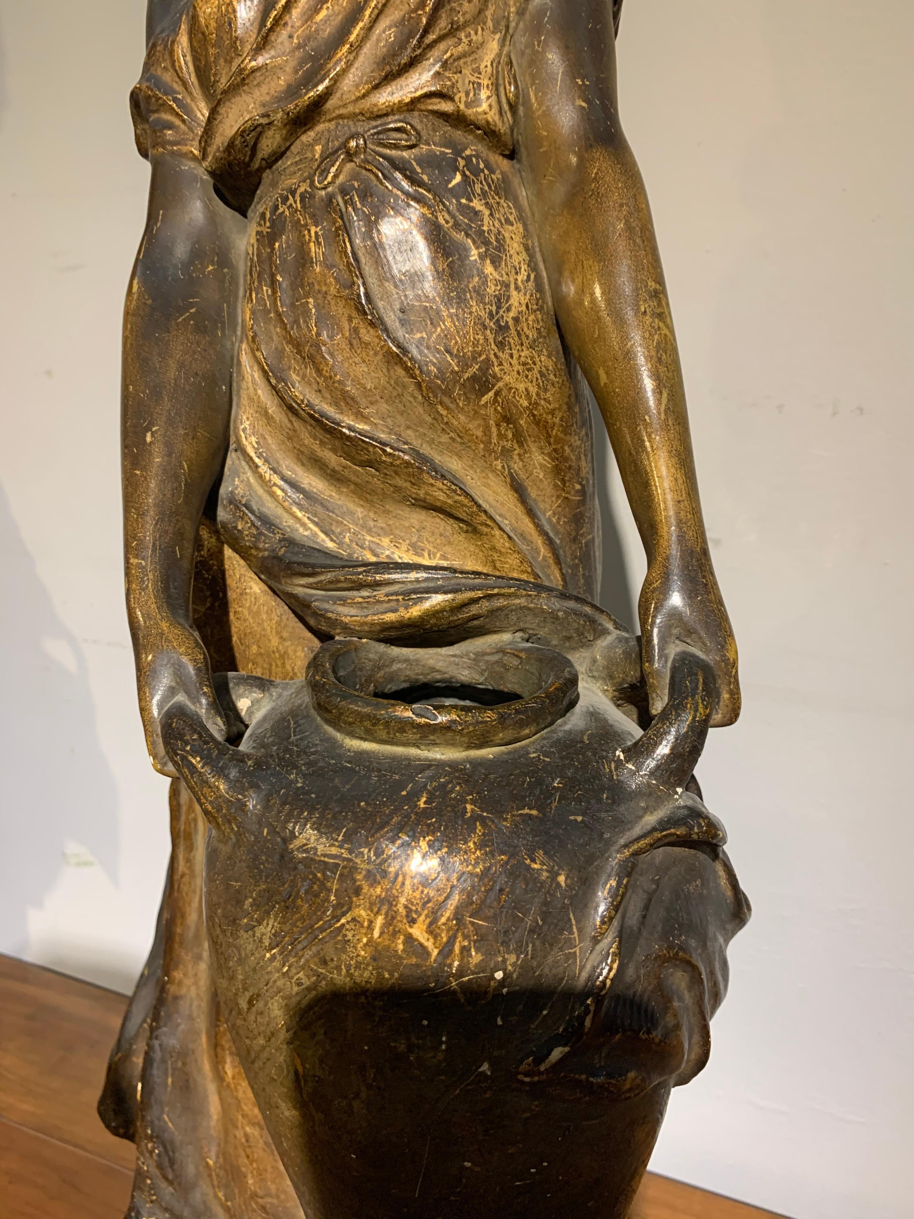 19th Century Large Terracotta Sculpture by Frederic Goldscheider In Fair Condition For Sale In Honiton, Devon