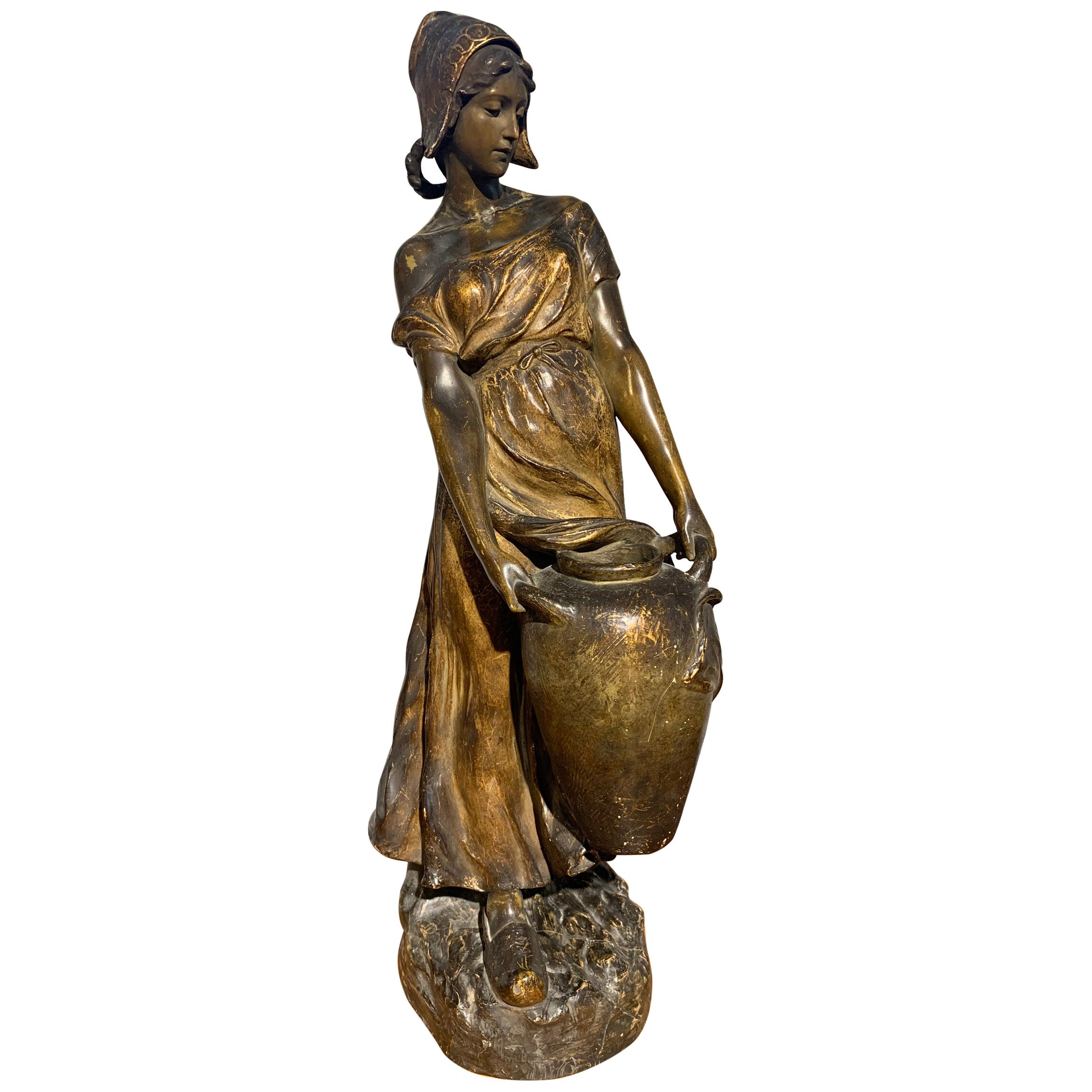 19th Century Large Terracotta Sculpture by Frederic Goldscheider For Sale