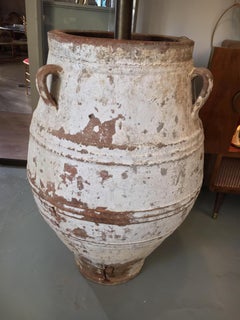 19th Century, Large Terracotta Urn or Jar Oil Lamp