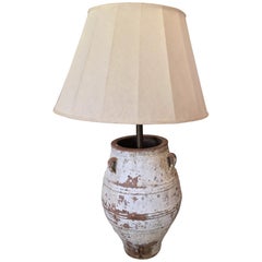 19th Century, Large Terracotta Urn or Jar Oil Lamp