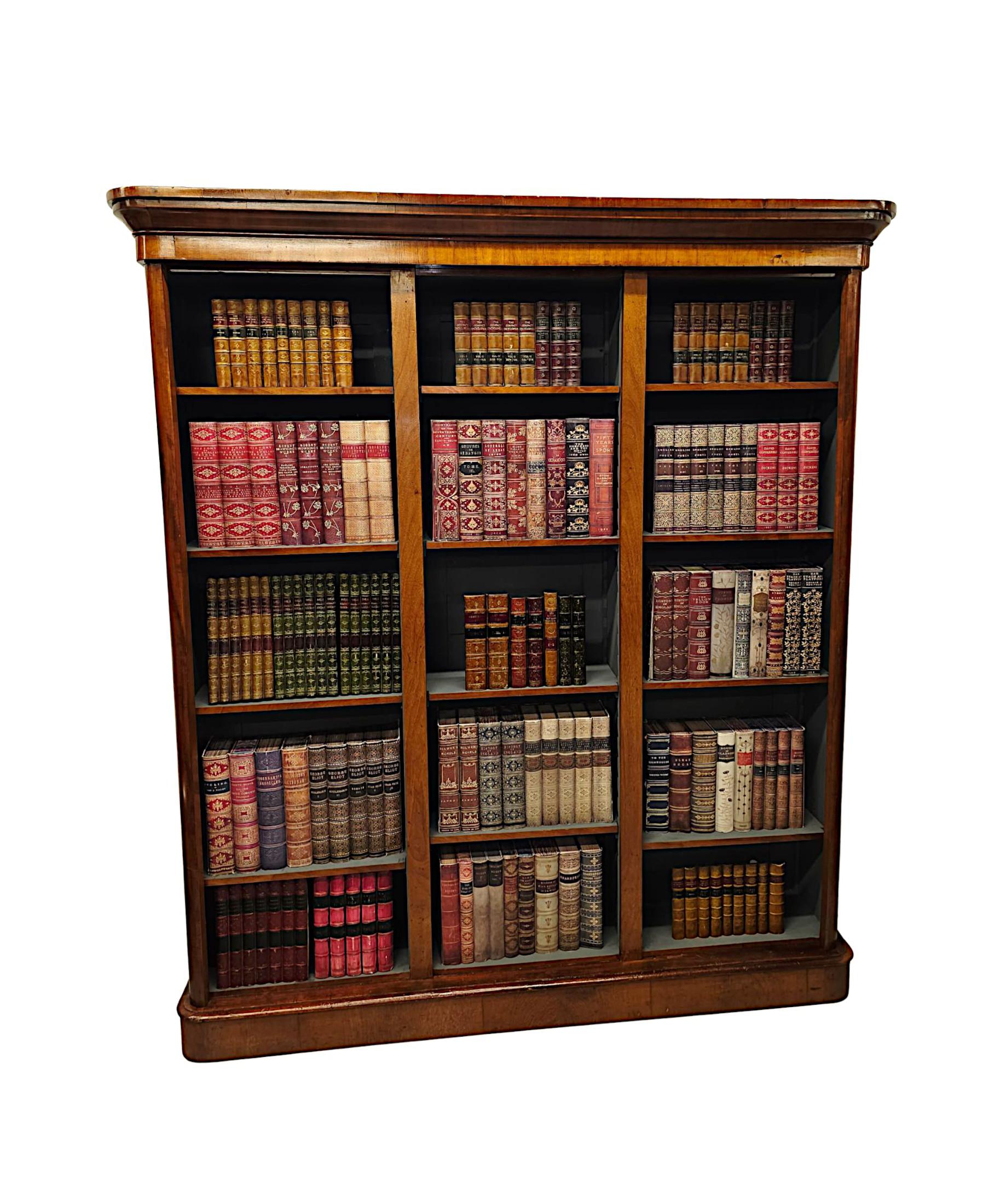English 19th Century Large Three Section Open Book Case For Sale