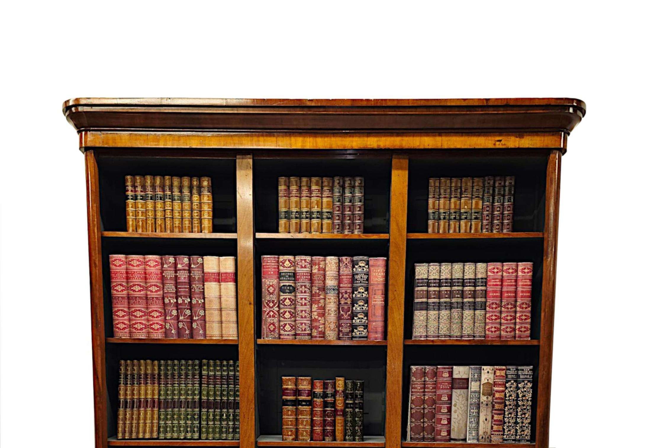 Mahogany 19th Century Large Three Section Open Book Case For Sale