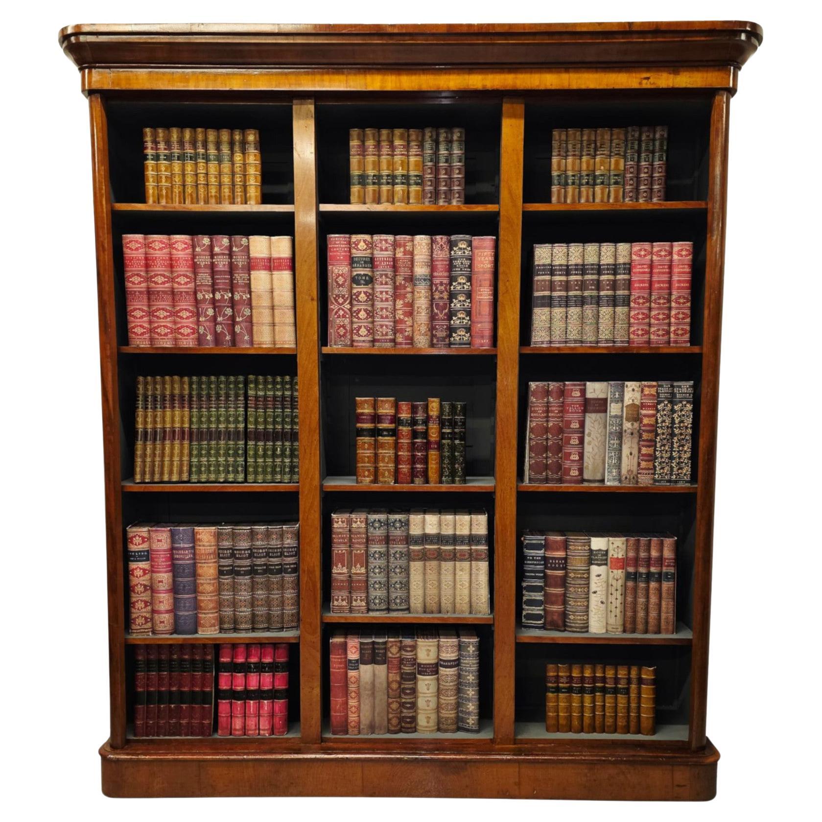 19th Century Large Three Section Open Book Case