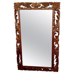 Grande specchio da parete del XIX secolo in Oak